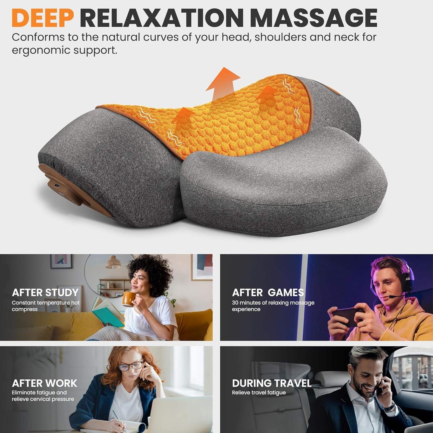 Neck Massager Pillow Cervical Stretcher Heating COSSEAL TM