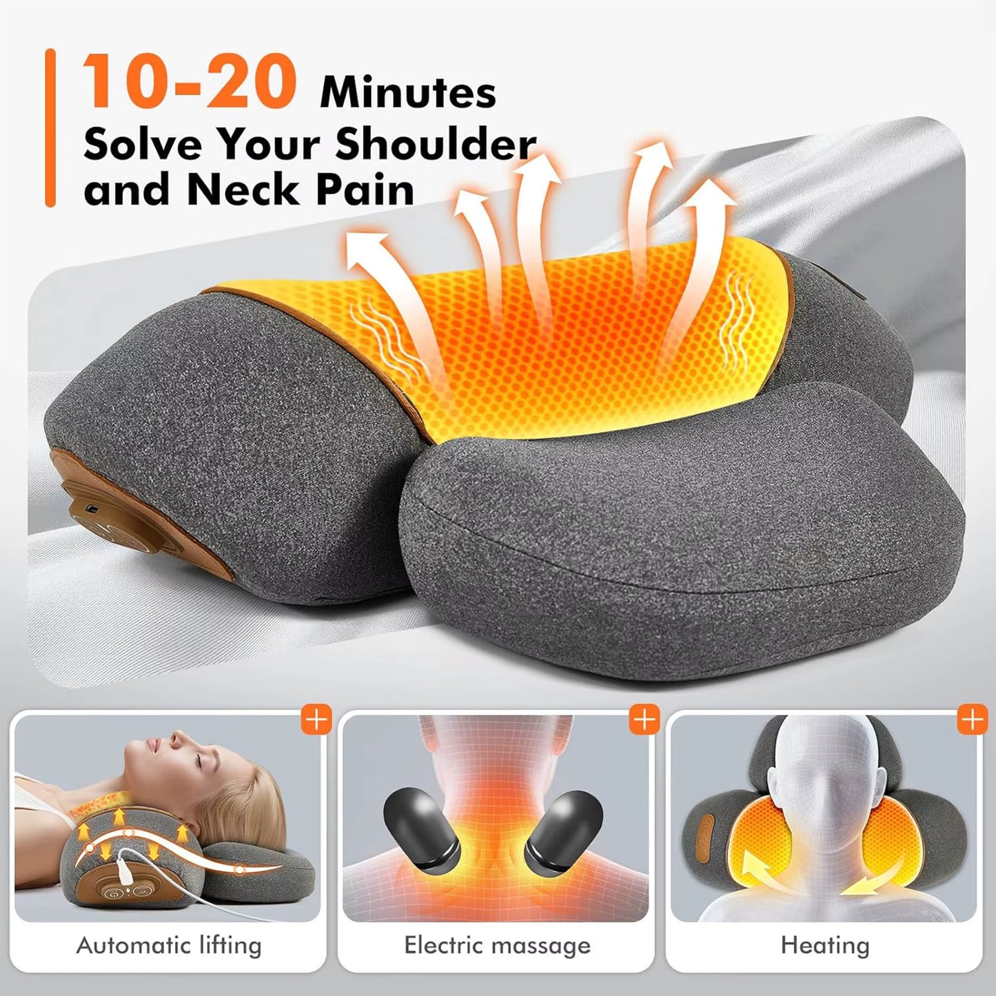 Neck Massager Pillow Cervical Stretcher Heating COSSEAL TM