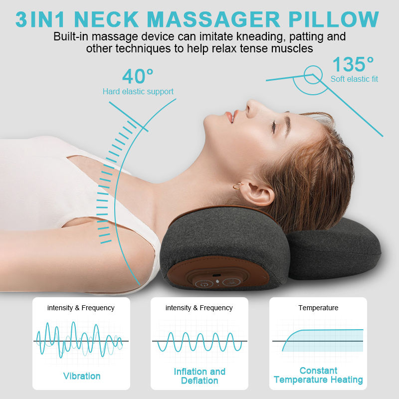 Neck Massager Pillow Cervical Stretcher Heating COSSEAL TM