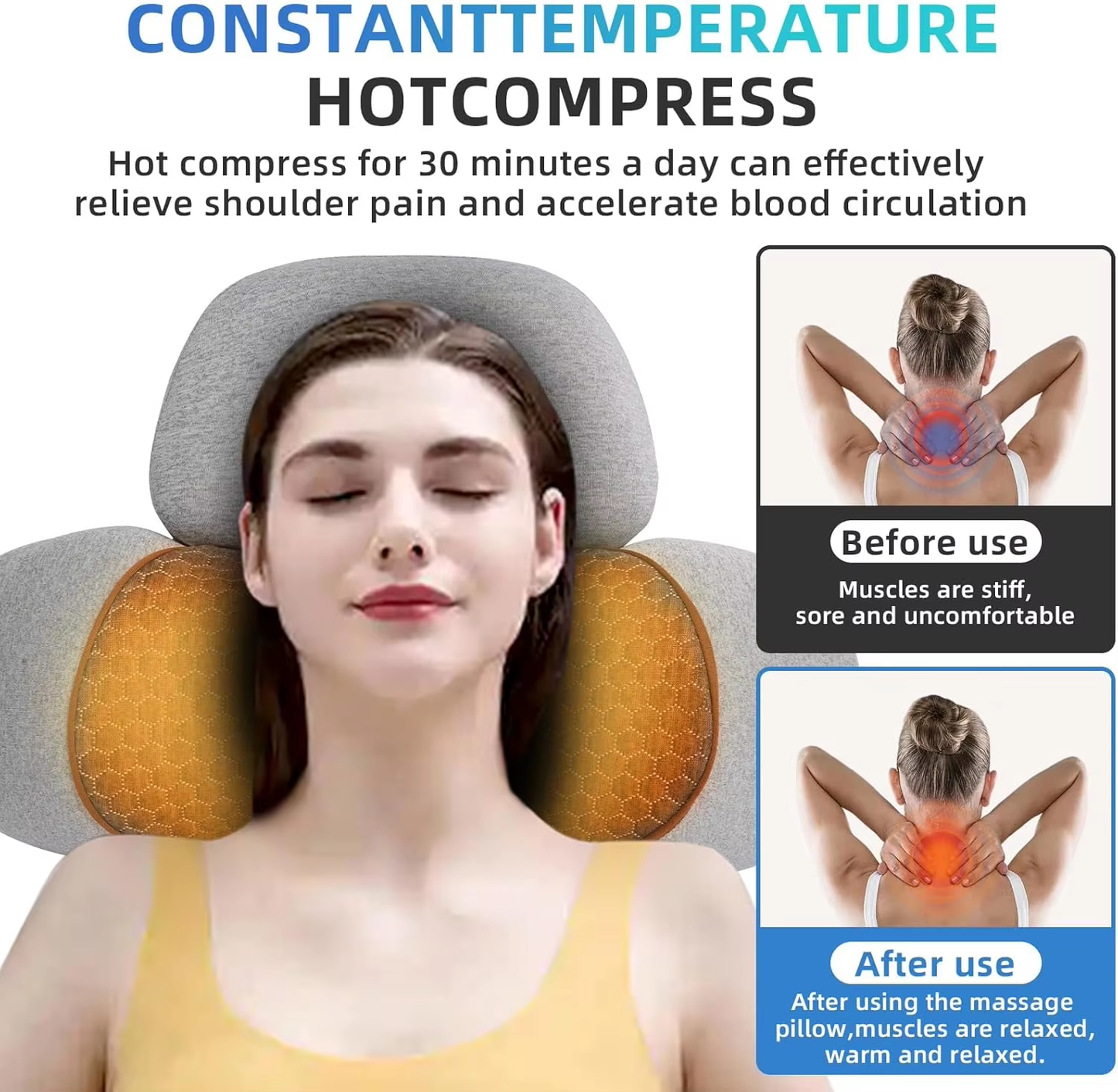 Neck Massager Pillow Cervical Stretcher Heating COSSEAL TM