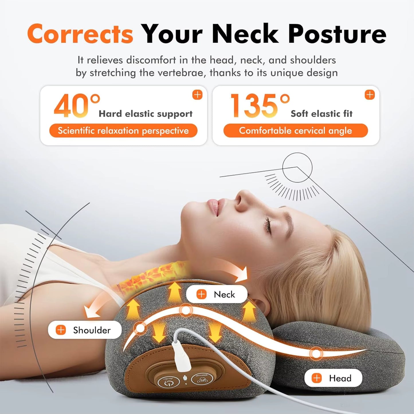 Neck Massager Pillow Cervical Stretcher Heating COSSEAL TM