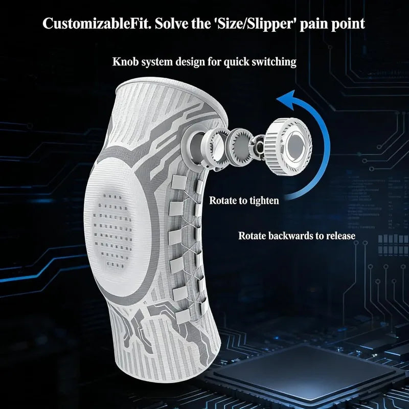 Sweat Wicking Joint Recovery Adjustable Knob Leg Guard Knee Brace Meniscus Basketball Football Sports Compression Fitness Women