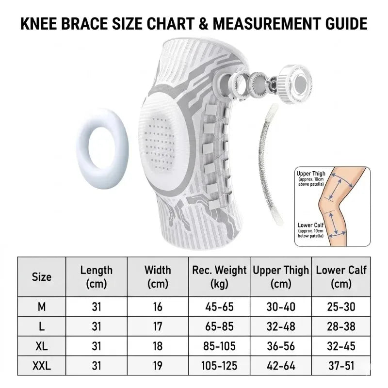 Sweat Wicking Joint Recovery Adjustable Knob Leg Guard Knee Brace Meniscus Basketball Football Sports Compression Fitness Women