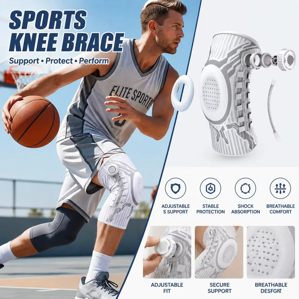 Sweat Wicking Joint Recovery Adjustable Knob Leg Guard Knee Brace Meniscus