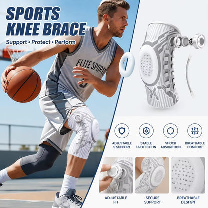 Sweat Wicking Joint Recovery Adjustable Knob Leg Guard Knee Brace Meniscus