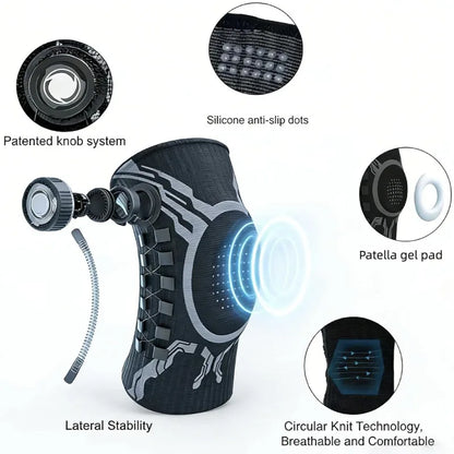 Sweat Wicking Joint Recovery Adjustable Knob Leg Guard Knee Brace Meniscus Basketball Football Sports Compression Fitness Women